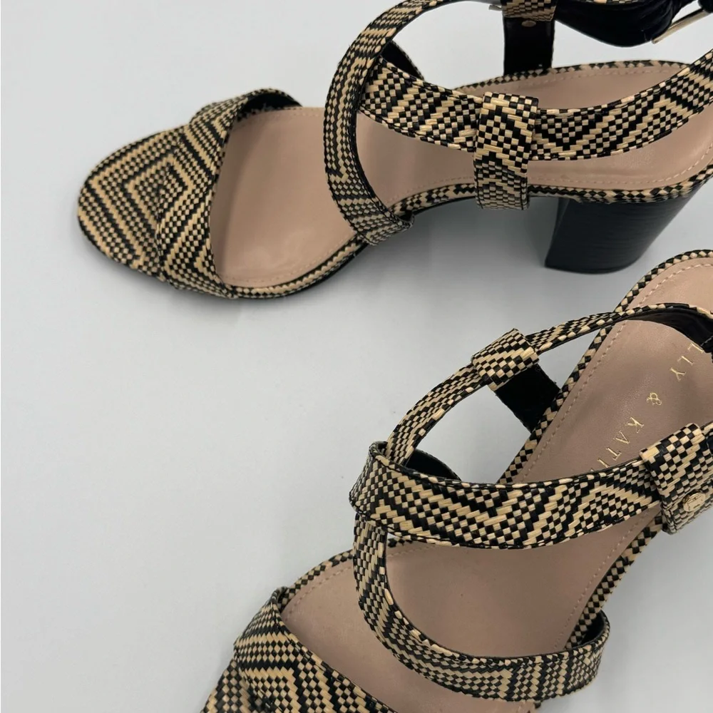 Kelly & Katie Black and Tan Women's Heeled Sandals size 10 excellent condition - Picture 6 of 8